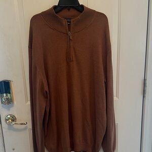 Roundtree & Yorke Men's Brown Zip-Up Sweater